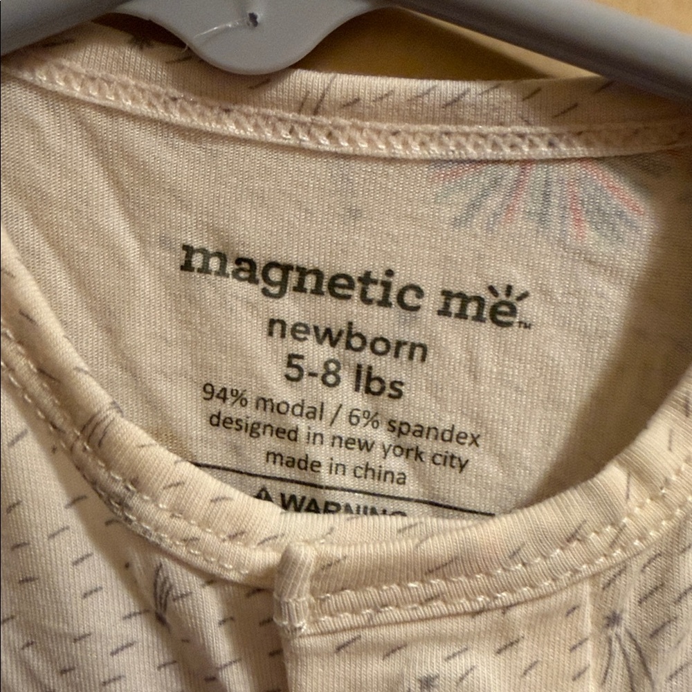 Magnetic Me Cream Footed One-Piece with Colorful Burst Print - Picture 2 of 3